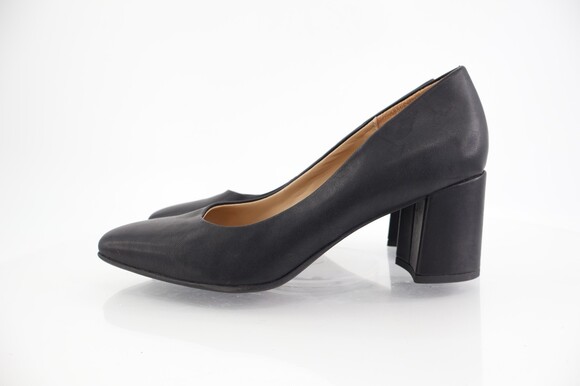 Naturalizer Womens Warner Square Toe Pumps Block Heel Black Faux Leather Size 10 - Picture 5 of 12